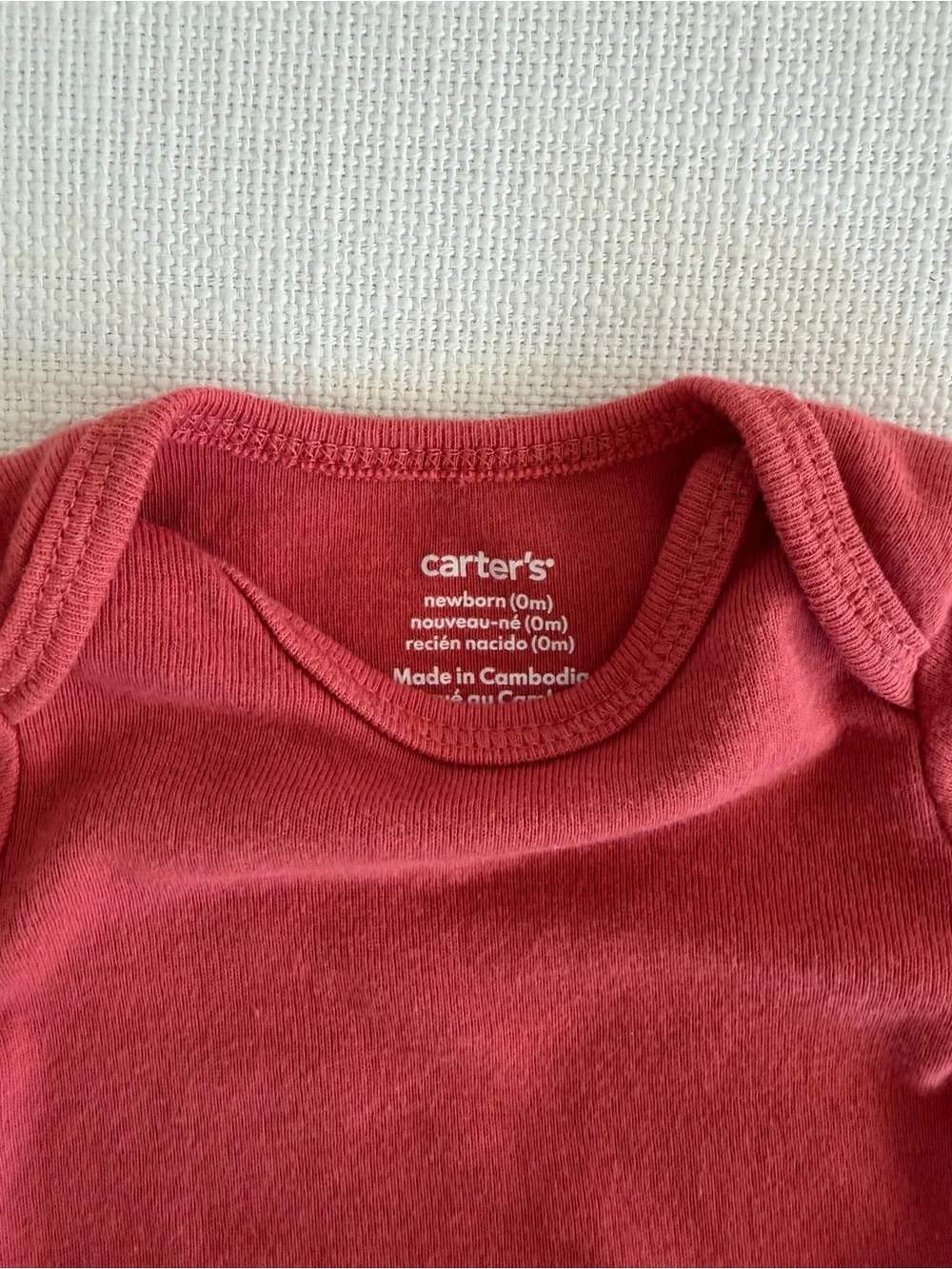 Carter's Red Long Sleeve Baby Bodysuit newborn